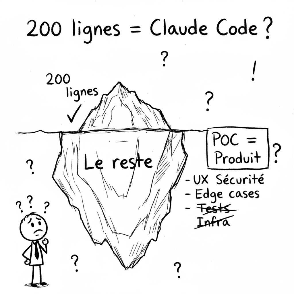Schéma iceberg 200 lignes vs produit